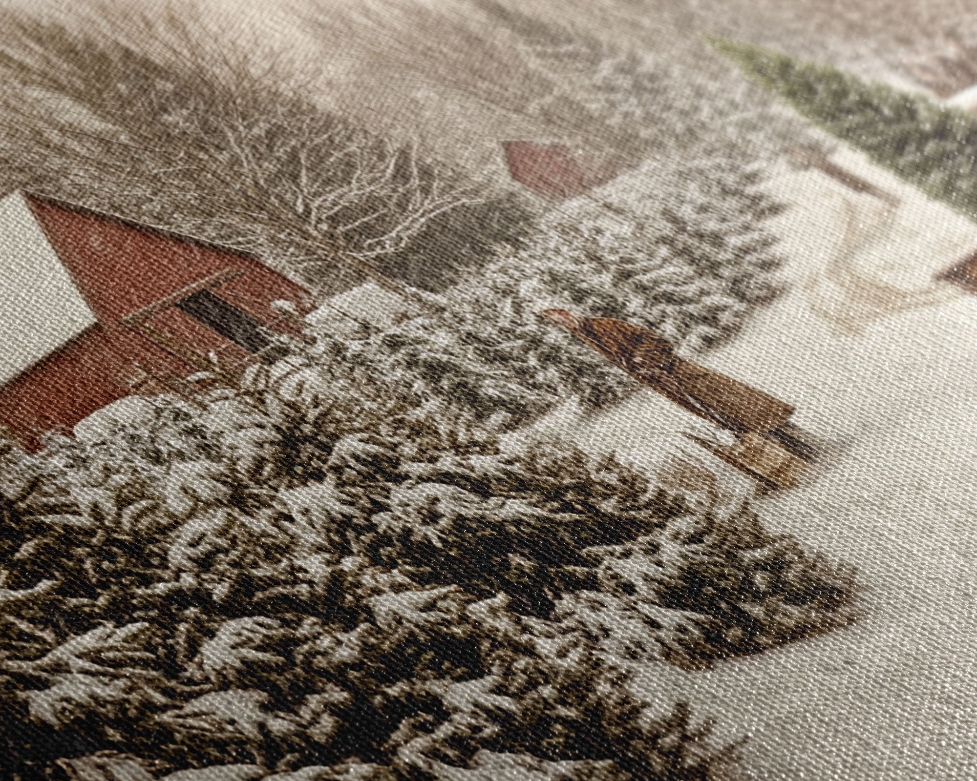 Rustic Christmas Tree Farm Framed Canvas Print - Perfect Vintage Farmhouse Christmas Decor and Winter Home Wall Art